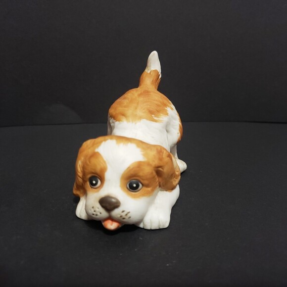 HOMCO FIGURINES  (Cocker Spaniel ~ Brown White ~Dog Puppy ) - Picture 1 of 6